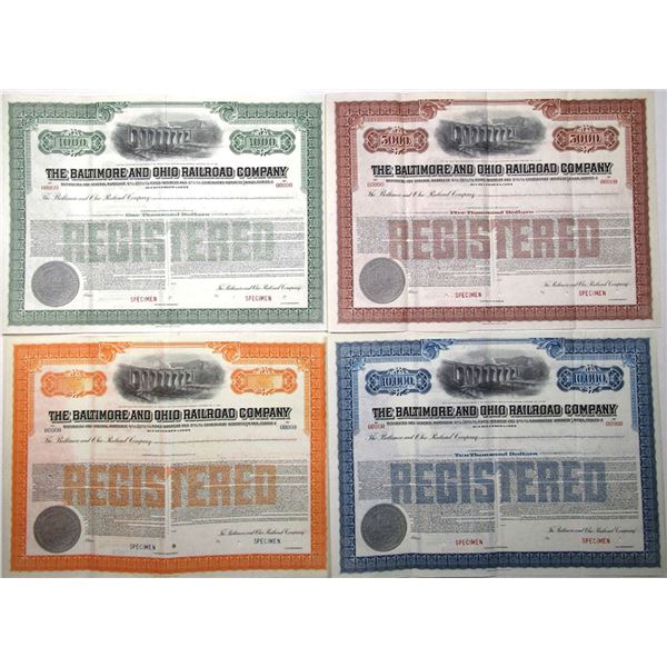 MD. Baltimore & Ohio Railroad Co., 1915, Registered Bond Quartet.