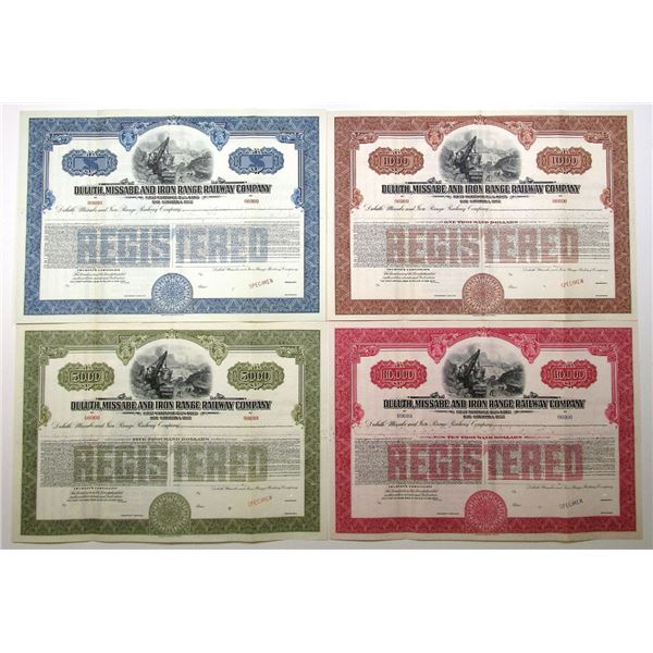 MN. Duluth, Missabe and Iron Range Railway Co., 1937. Specimen Registered Bond Quartet