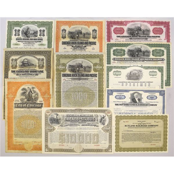 Railroad Specimen Stock and Bond Collection, ca.1890s to 1985