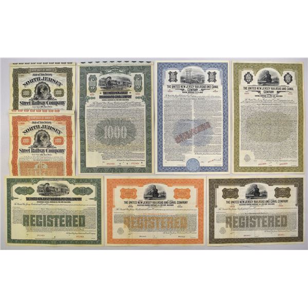 New Jersey Railroads Specimen Bond Assortment, 1896 to 1951.