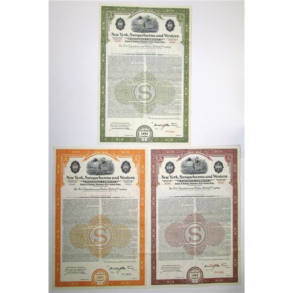 NJ. New York, Susquehanna and Western Railroad Co., ND (1953), Specimen Registered 4 1/2% Series A, 