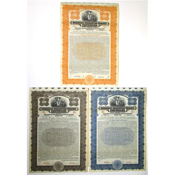NY. Brooklyn-Manhattan Transit Corp., 1923, Specimen  6% Series A Rapid Transit Security Gold Coupon