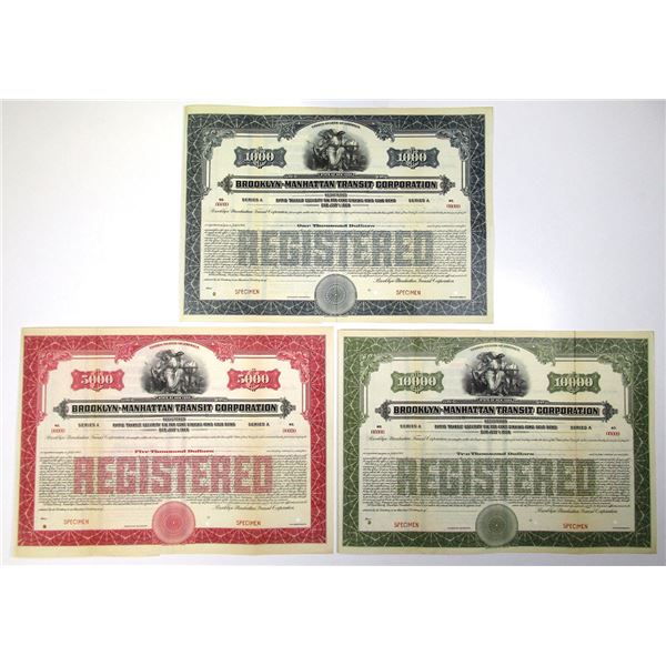 NY. Brooklyn-Manhattan Transit Corp., ND (1920s), Specimen  6% Registered Series A Rapid Transit Sec