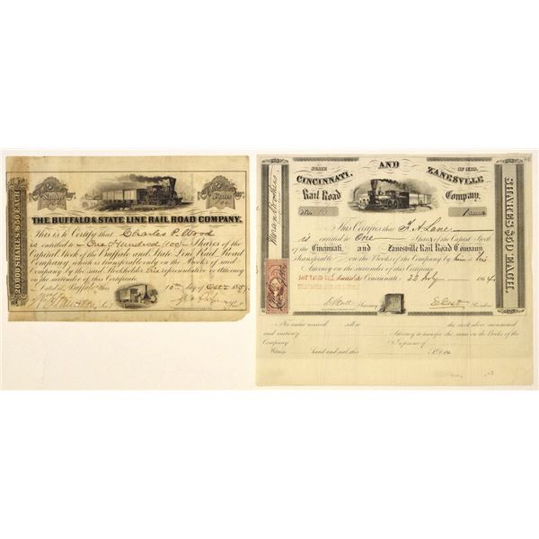 New York and Ohio Railroads, 1855 to 1864, I/U Pair.