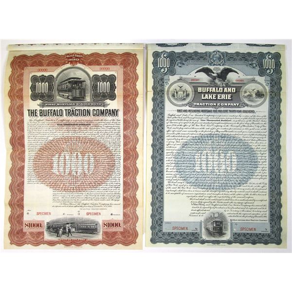 New York and Pennsylvania, 1898 and 1906, Specimen Gold Coupon Bond Pair.