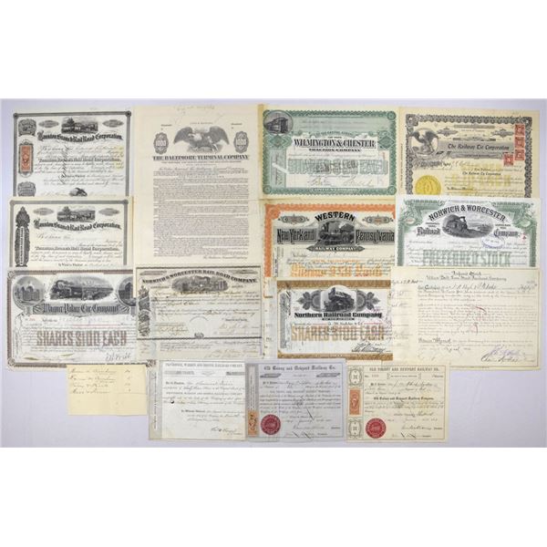 Railroad Stock and Bond Collection, 1854 to 1928, Proof , I/U, and I/C Assortment.