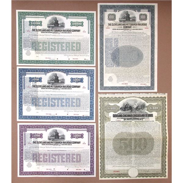 Ohio, Pennsylvania, and Illinois. Gold Bonds Overprinted with "Going off the Gold Standard" Specimen