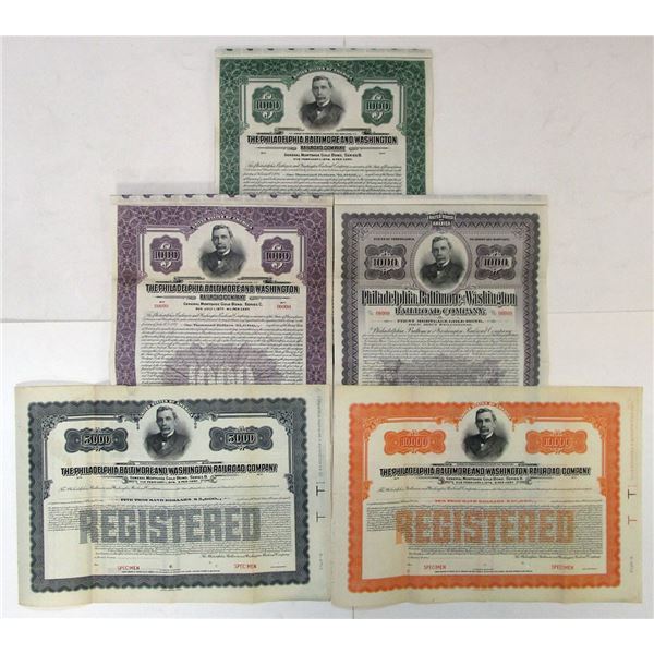 PA. DE. MD., Philadelphia, Baltimore and Washington Railroad Co., 1917 to 1927, Specimen Gold Regist