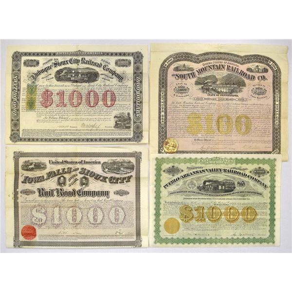 IA. Various States Bond Quartet, I/C, 1867 to 1875.