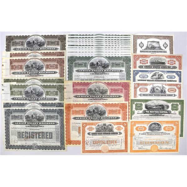 Lehigh Valley Railroad Co. and Others, 1900s to 1960, Bond Assortment.