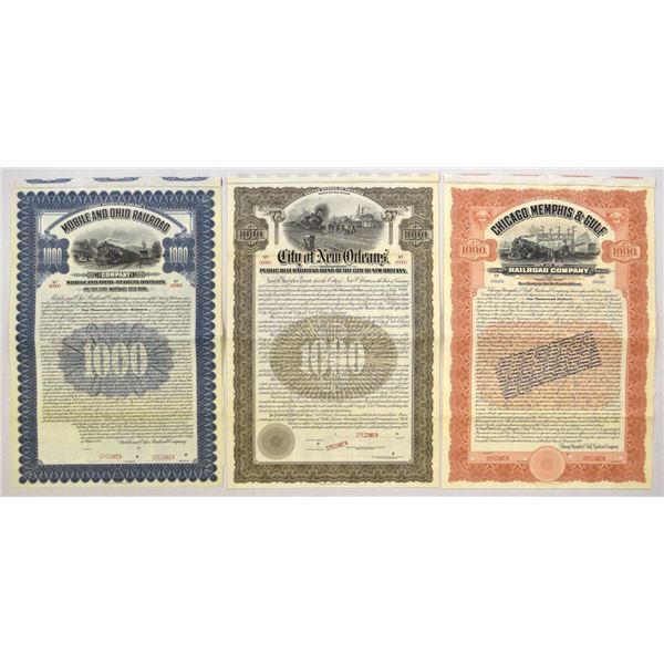 Mobile & Ohio RR Co., City of New Orleans, and Chicago, Memphis & Gulf RR Co., 1909 to 1913 Specimen