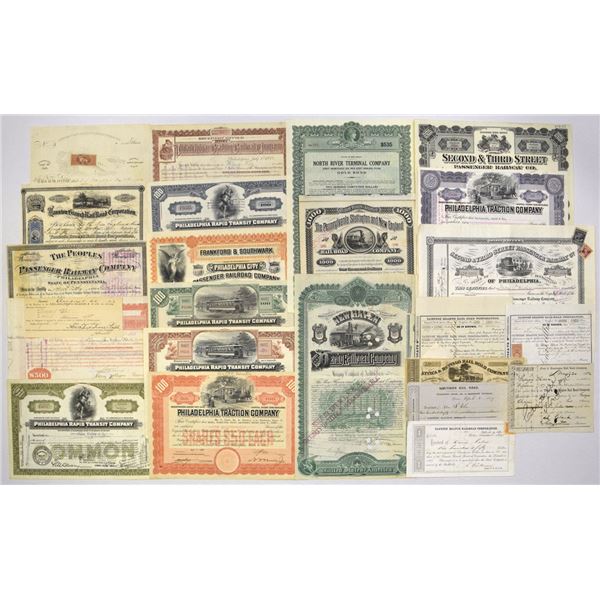 Pennsylvania and Northeast U.S., 1850s to 1930s, Railroad and Traction Stocks, Bonds, and Financial 