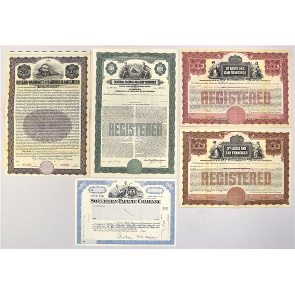 Railroad Specimen Bond and Stock Certificate Collection, 1900s to 1970s