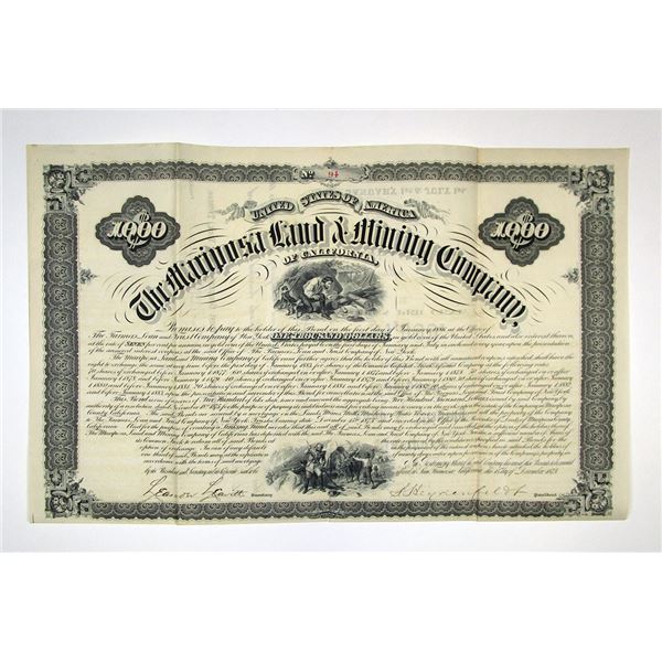 CA. Mariposa Land & Mining Co., 1875, I/U Bond
