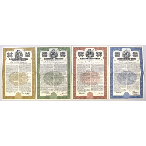 FL. Florida Power & Light Co., 1947 to 1954, Specimen Bond Quartet