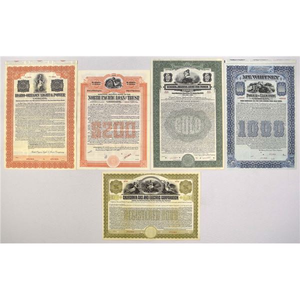 Utility and Power Company Specimen Bond Collection, 1905 to 1930