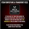 Image 1 : Item Forfeiture & Transport, Shipping, Delivery Fees & Conditions