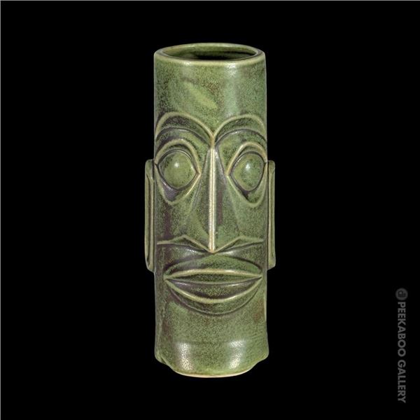 GREEN OUTRIGGER CANNERY ROW TIKI MUG w/ ORIG. OMC STICKER.
