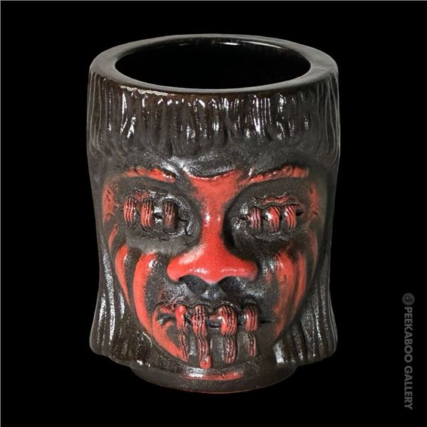 MUNKTIKI RED SHRUNKEN HEAD "STACKER" TIKI MUG #117/150