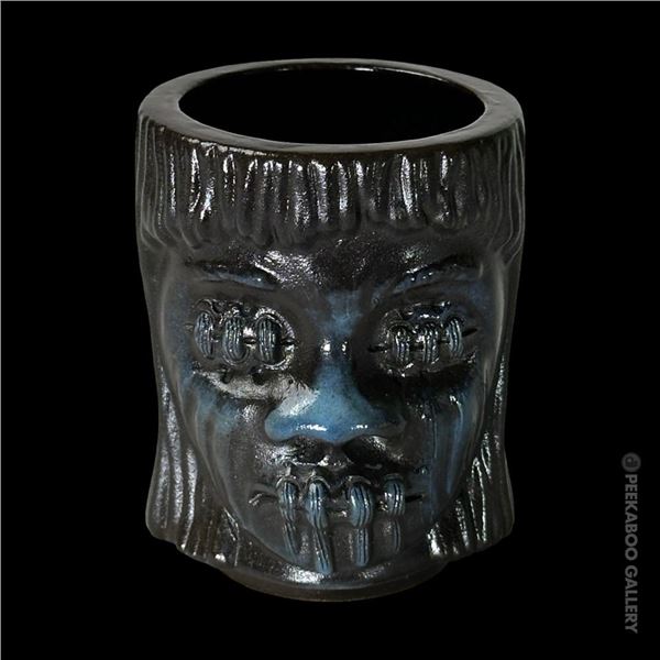 MUNKTIKI BLUE SHRUNKEN HEAD "STACKER" TIKI MUG #119/151
