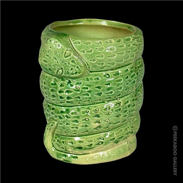 GREEN OCEANIC ARTS - TIKI DIABLO "COBRA FANG MUG" w/ NUMBERED RECIPE SHEET.