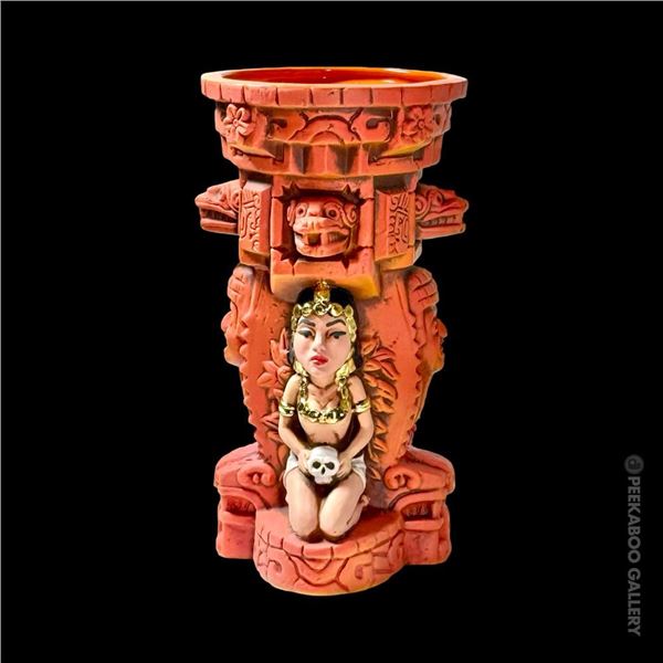 EXOTIKON 3 "ALTAR of SACRIFICE CHALICE" TIKI MUG - MAYAN CORAL
