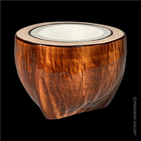 ULTRA RARE STEVE CRANE "CUTAWAY COCONUT" TIKI BOWL.