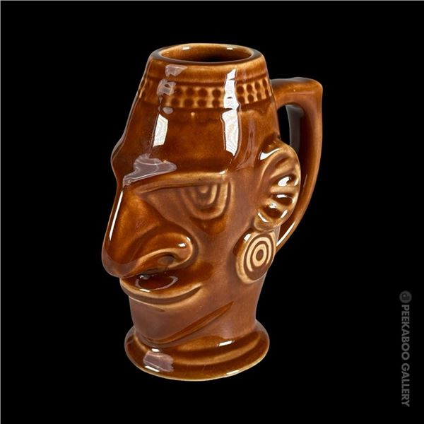 RARE "REN CLARK WIDOWMAKER" NEW GUINEA HANDLED TIKI MUG MOST PROBABLY MADE FOR MAUNA LOA, DETROIT.