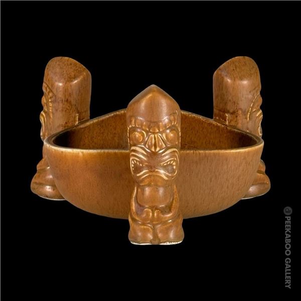 RARE - THE ISLANDER  -"HUSBAND KILLER" TRI-TIKI TRIANGLE BOWL.