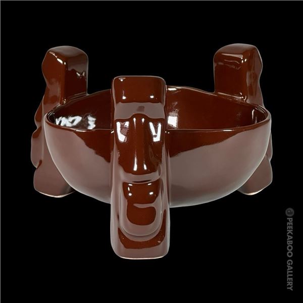 HANDSOME TRADER VIC'S TRI-MOAI TIKI BOWL.