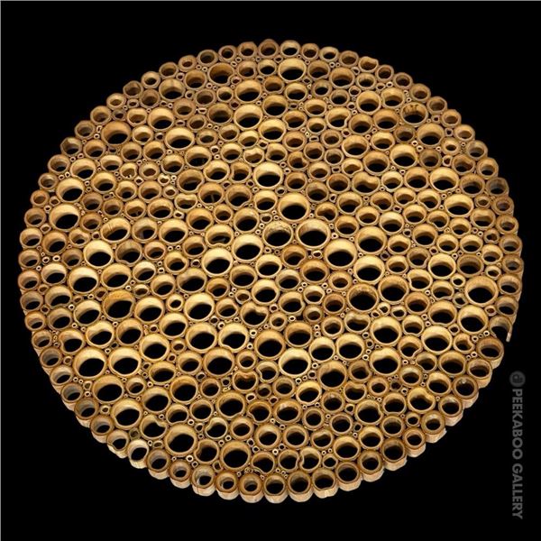 MASSIVE UNFINISHED 1960s OCEANIC ARTS FORMED BAMBOO LAMP PANEL.
