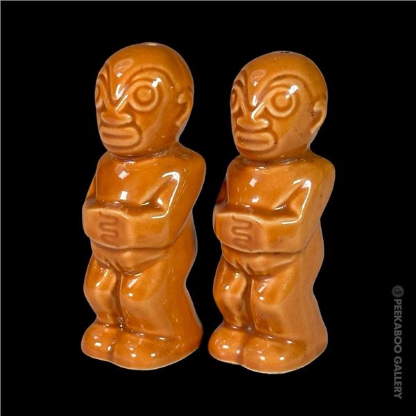 TRADER VIC'S SIGNATURE MARQUESAN SALT & PEPPER SHAKERS.