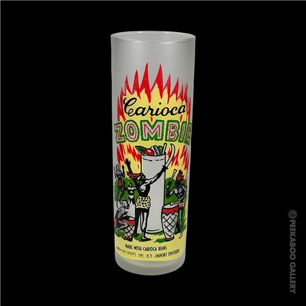 ULTRA RARE 1940s "CARIOCA ZOMBIE" HIGHBALL GLASS.