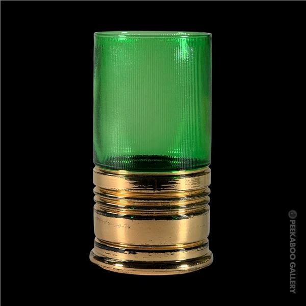 RARE TRADER VIC'S IMPERIAL GLASS GREEN "BIG SHOT" GLASS. - D