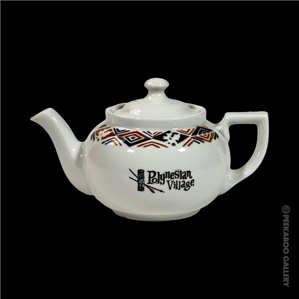 RARE "REN CLARK'S POLYNESIAN VILLAGE" TEA SERVING POT w/ LID.