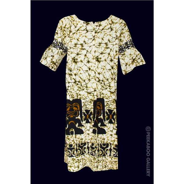 SVEN KIRSTEN KOLLECTION - MOD 1960s HAWAIIAN WOMEN'S LONG TIKI DRESS.