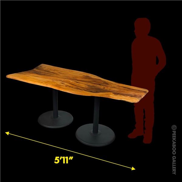 ULTRA RARE - MONKEYPOD WOOD LARGE DINING TABLE FROM "THE LANAI" SAN MATEO.