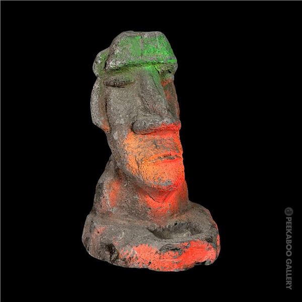 VINTAGE LAVA ROCK EASTER ISLAND MOAI INCENSE BURNER.