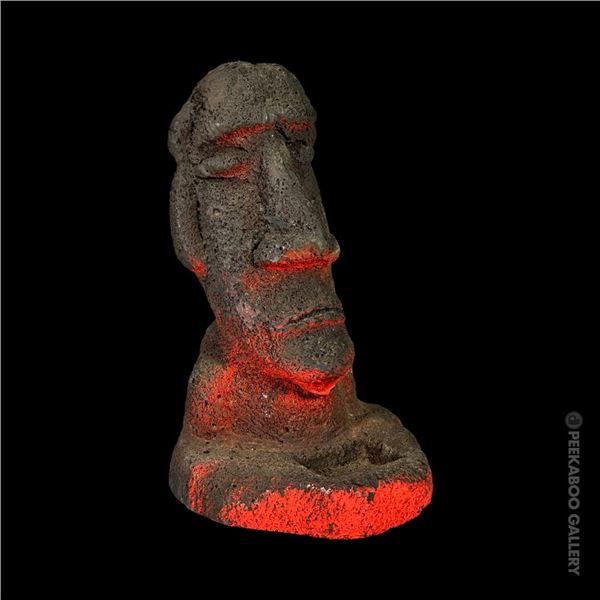 VINTAGE LAVA ROCK EASTER ISLAND MOAI INCENSE BURNER.