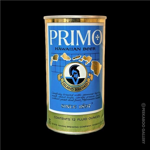 A SPARKLING CLEAN 1976 CLOSED TOP PRIMO BEER CAN - SCHLITZ BREWING HONOLULU.