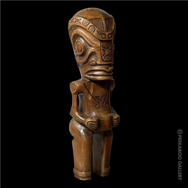 SPECTACULAR 1950s LARGE MARQUESAN TIKI FIGURE.