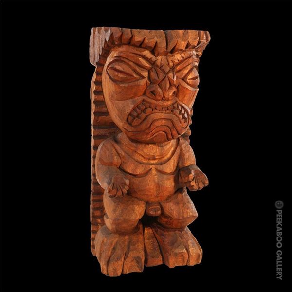 LARGE CARVED TIKI FIGURE WITH SMALL PHALLUS (YOU CAN'T HAVE IT ALL!).