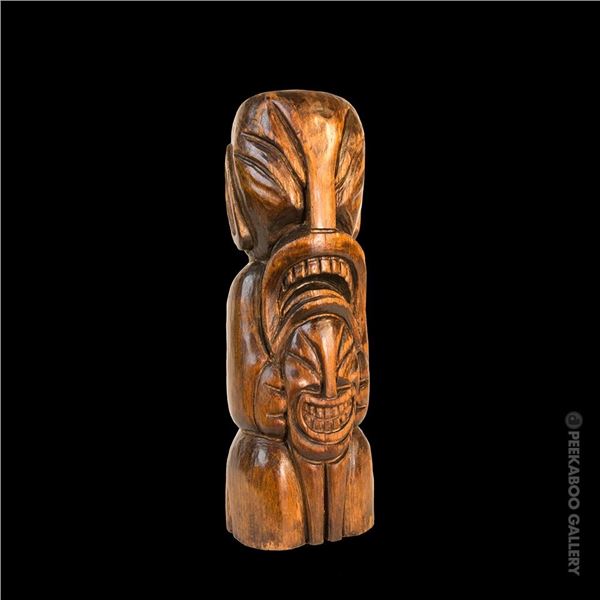 929 #202 "BORA BORA TIKI" CANNIBAL MASTER PATTERN CARVING.