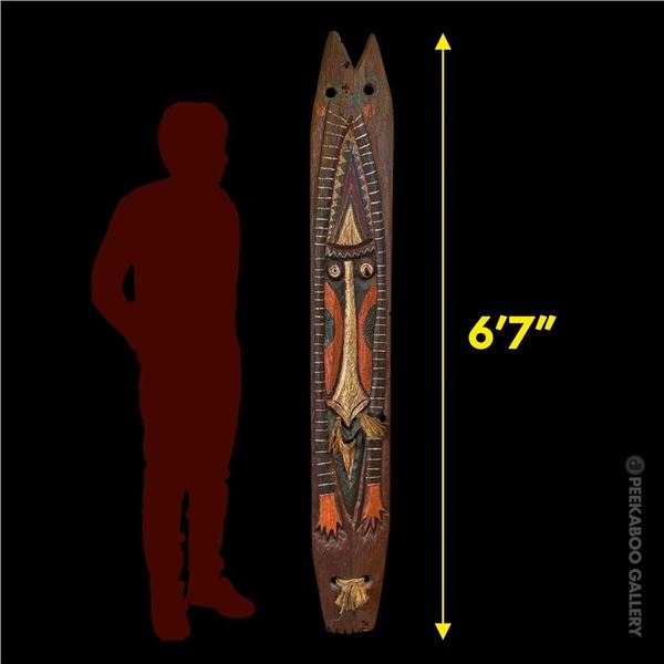 OA LEROY SCHMALTZ - NEW HEBRIDES POST FLY DOOR POST - TIKI MASK SHIELD.