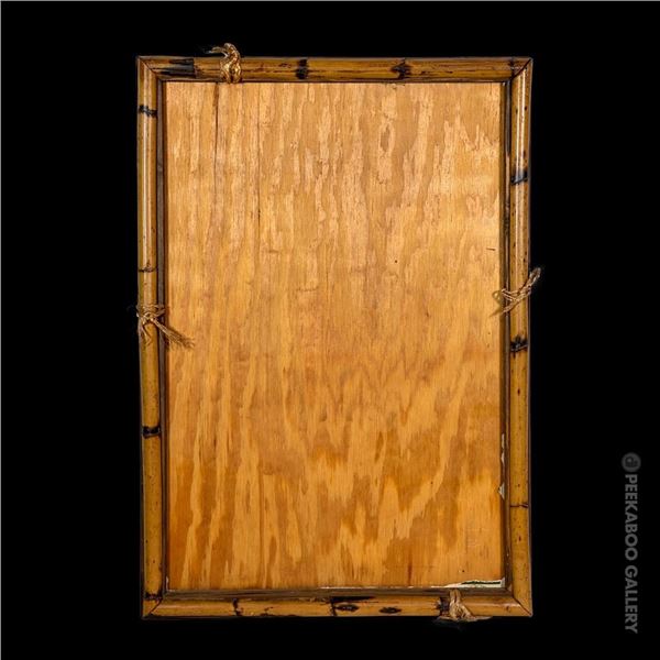 OCEANIC ARTS WAREHOUSE SIGN RENTAL TIKI PANEL w/ BAMBOO FRAME.