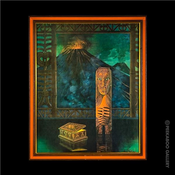 PRINT OF "THE FIRE GOD" BY AUGUST HOLLAND.