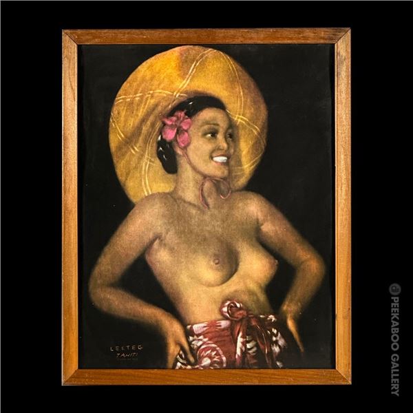 OFFICIAL LEETEG "HINA RAPA" WAHINE LITHOGRAPH PRINT.