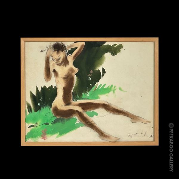 INCREDIBLY RARE ORIGINAL WATERCOLOR PAINTING BY GUY HUZE - FAMED ILLUSTRATOR OF TRADER VIC'S.