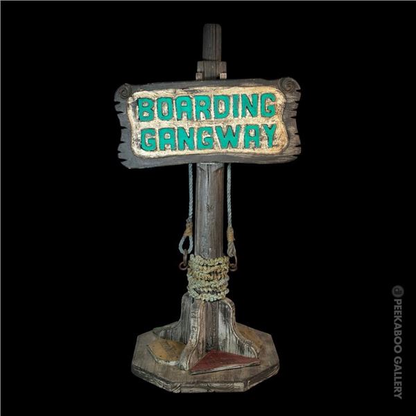 OCEANIC ARTS "BOARDING GANGWAY" WAREHOUSE LUAU RENTAL DEPARTMENT FLOOR SIGN.