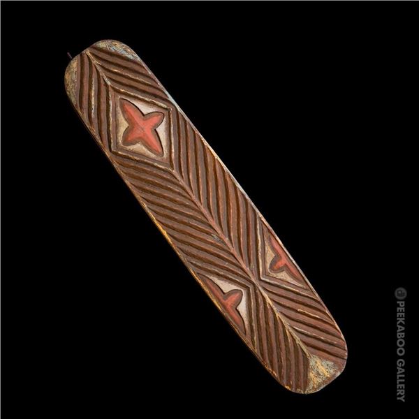 ORIGINAL EARLY MAI-KAI SALVAGE OA DOUBLE-SIDED "ABORIGINAL SHIELD" ROOM LOUVER.